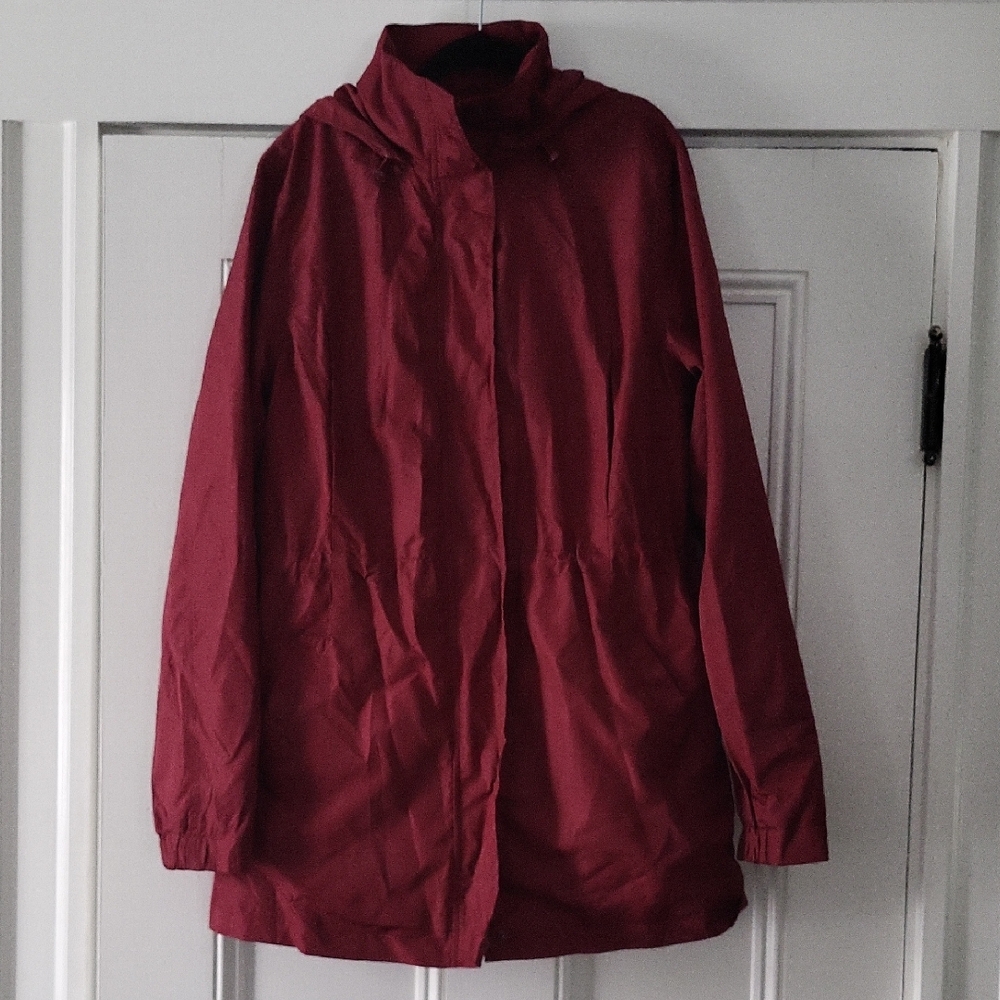 Women's Burgundy Hooded Jacket